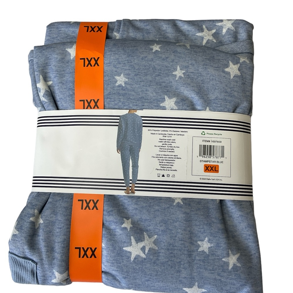 Splendid Ladies 2-Piece Lounge Set Blue Stars Plus Size XXL NWT Soft Cozy Pajama - Picture 2 of 2